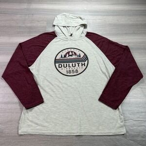 Duluth‎ Minnesota Hoodie Shirt Mens Large Gray Maroon Classic 1858 Graphic